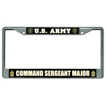 U.S. Army Command Sergeant Major Chrome License Plate Frame