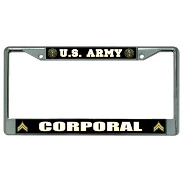 U.S. Army Corporal Chrome License Plate Frame