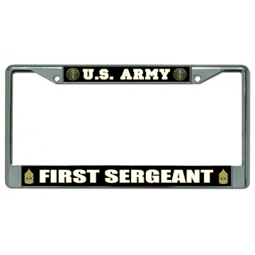 U.S. Army First Sergeant Chrome License Plate Frame