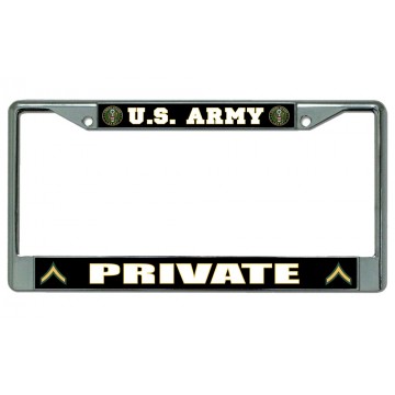 U.S. Army Private Chrome License Plate Frame