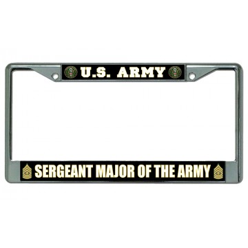 U.S. Army Sergeant Major Chrome License Plate Frame