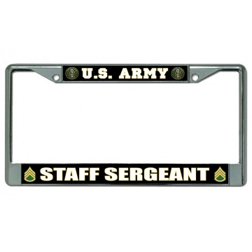 U.S. Army Staff Sergeant Chrome License Plate Frame