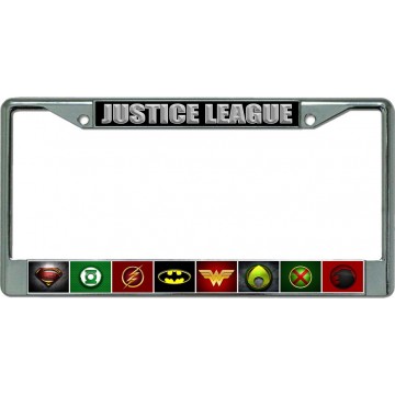 Justice League Chrome License Plate Frame