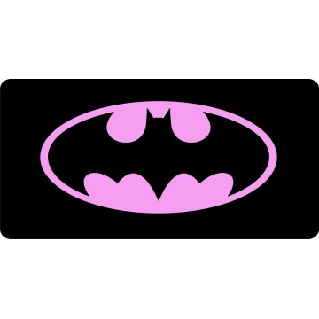 Pink Batman Logo Photo License Plate