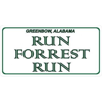 Run Forrest Run Photo License Plate 