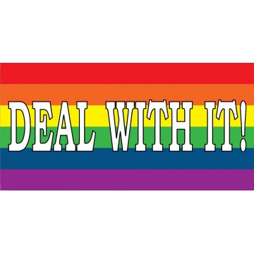 Deal With It Gay Pride Photo License Plate