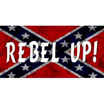 Rebel Up! Confederate Flag Photo License Plate