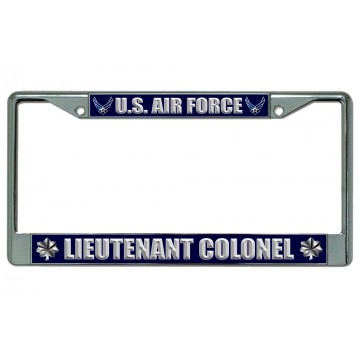 U.S. Air Force Lieutenant Colonel Chrome License Plate Frame