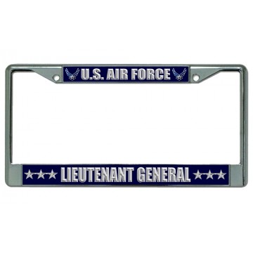 U.S. Air Force Lieutenant General Chrome License Plate Frame