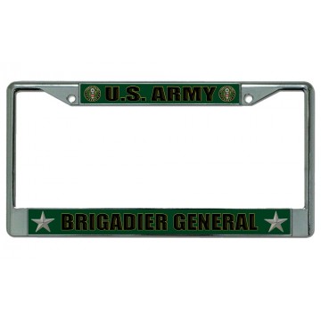 U.S. Army Brigadier General Chrome License Plate Frame