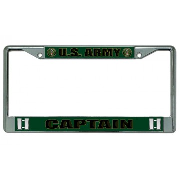 U.S. Army Captain Chrome License Plate Frame