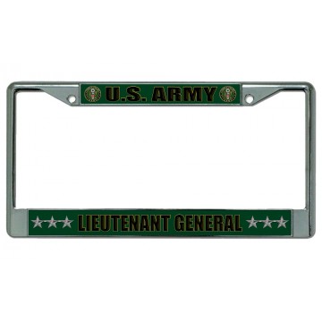 U.S. Army Lieutenant General Chrome License Plate Frame