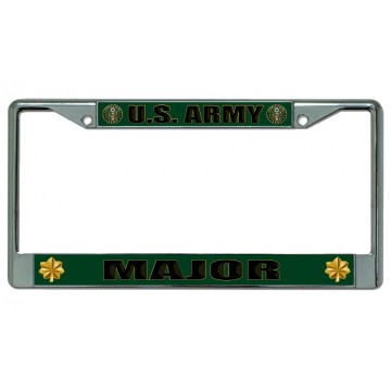 U.S. Army Major Chrome License Plate Frame