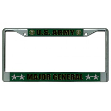 U.S. Army Major General Chrome License Plate Frame