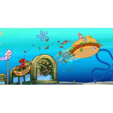 SpongeBob SquarePants Flying Burger Scene Photo License Plate 