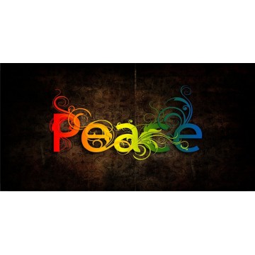 Peace Rainbow Filigree Photo License Plate