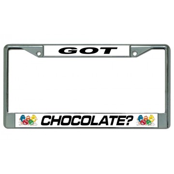 Got Chocolate? M&M Chrome Photo License Plate Frame