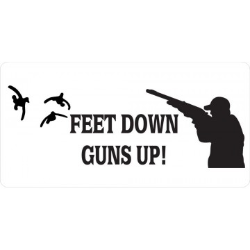 Feet Down Guns Up Duck Hunting Photo License Plate