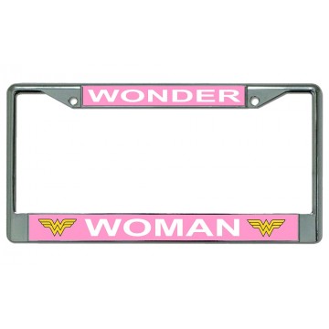 Wonder Woman Chrome License Plate Frame