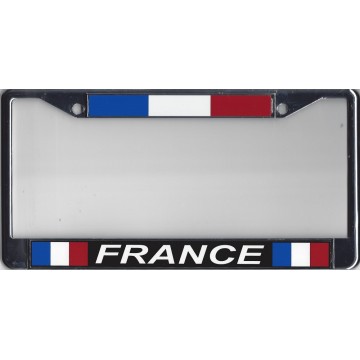 FRANCE  Chrome Metal License Plate Frame