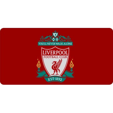 Liverpool Red Soccer Photo License Plate