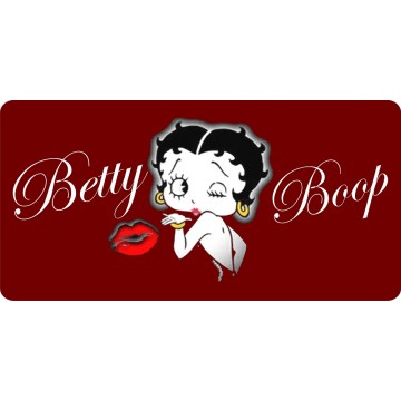 Betty Boop Red Kiss Photo License Plate