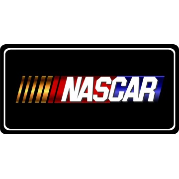 Nascar Black Photo License Plate