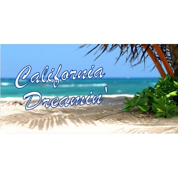 California Dreamin' Beach Scene Photo License Plate