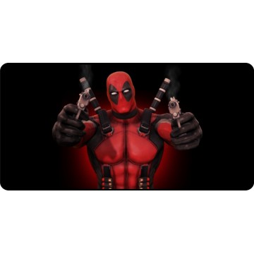 Deadpool Two Guns Photo License Plate
