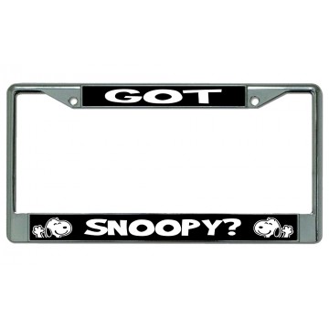 Got Snoopy Chrome License Plate Frame