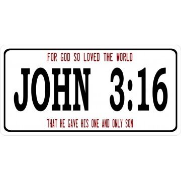 John 3:16 Photo License Plate