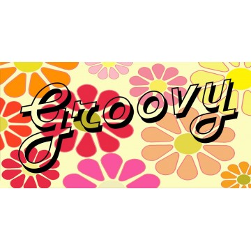 Groovy On Flowers Photo License Plate