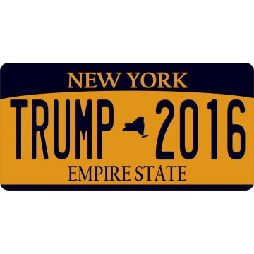 New York State Trump 2016 Photo License Plate