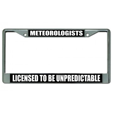 Meteorologists Chrome License Plate Frame