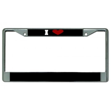 I Heart (Blank) Chrome License Plate Frame