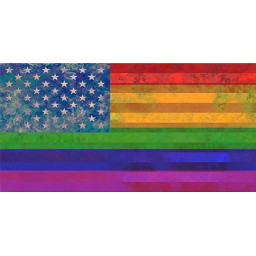U.S. Flag Rainbow Gay Pride Photo License Plate