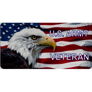 U.S. Army Veteran With Eagle Photo License Plate