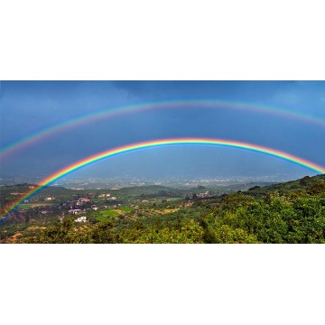 Rainbow Mountain Scene Photo License Plate