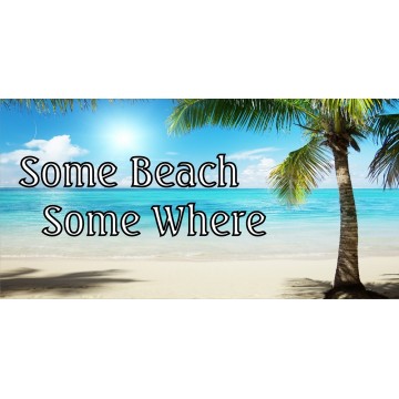 Some Beach Some Where Ocean Scene Photo License Plate