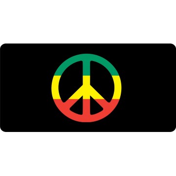 Rasta Peace Symbol Photo License Plate