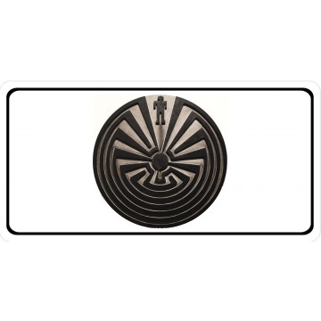 Native American Man In The Maze Photo License Plate