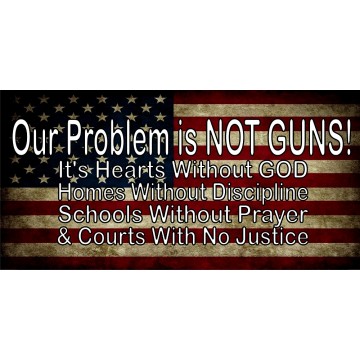 Our Problem Is Not Guns On U.S. Flag Photo License Plate