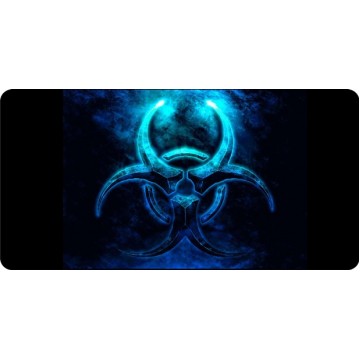 Biohazard Black Photo License Plate