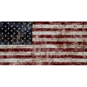 U.S. Flag Rustic Photo License Plate