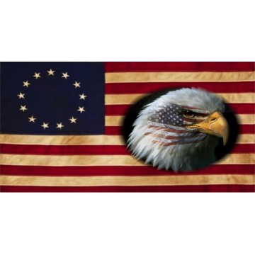 Betsy Ross 13 Colonies Flag With Eagle Photo License Plate