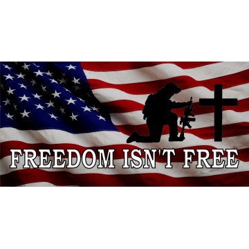 Freedom Isn't Free United States Flag Photo License Plate
