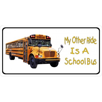 My Other Ride Is A School Bus Photo License Plate