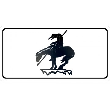 End Of The Trail On White Photo License Plate