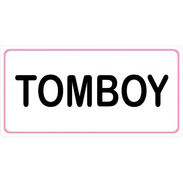 Tomboy On White Photo License Plate