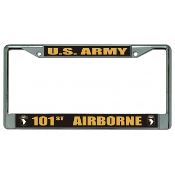 U.S. Army 101st Airborne Chrome License Plate Frame